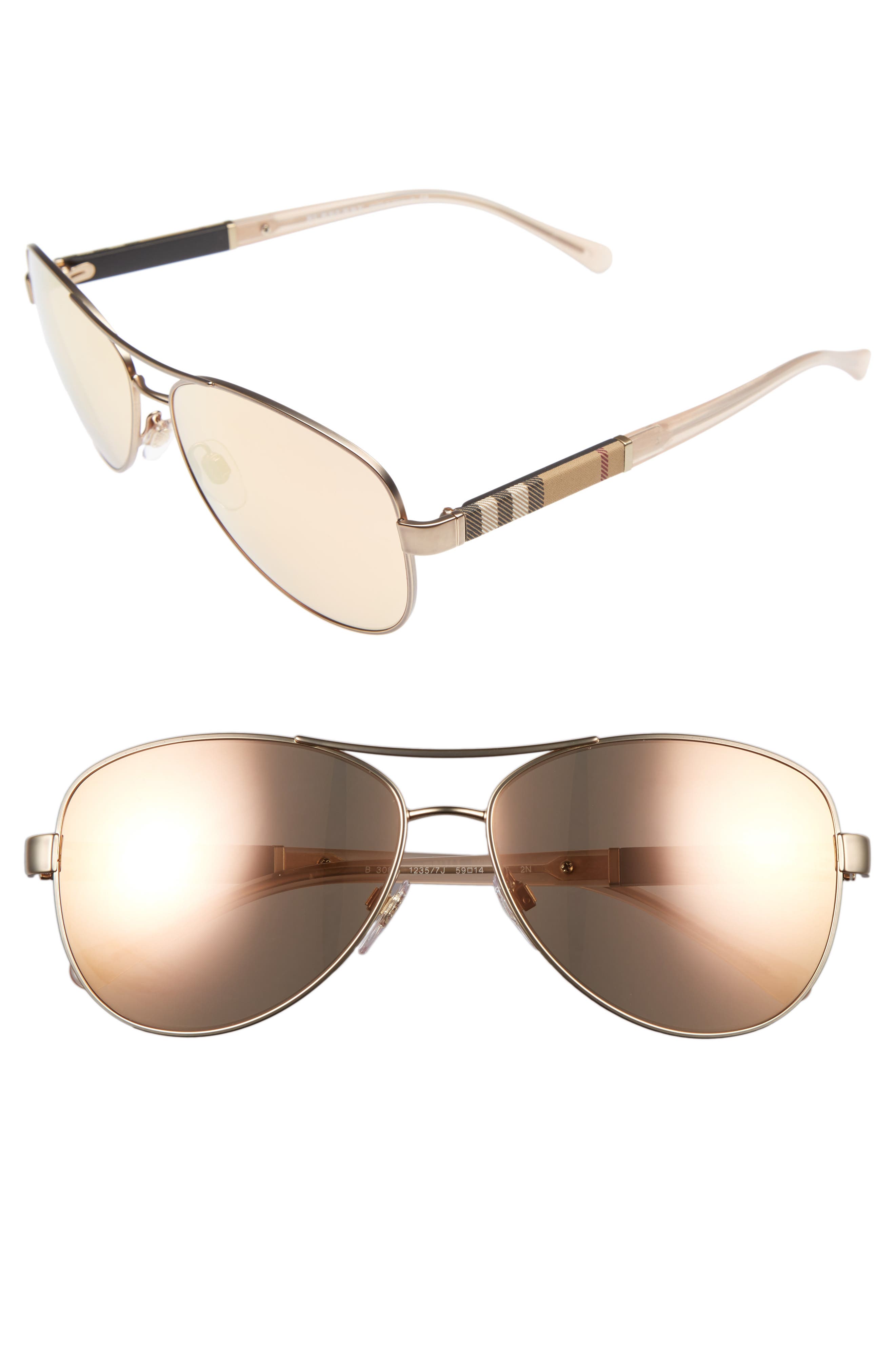 burberry foldable aviator sunglasses