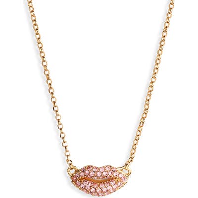 Kate Spade New York Pave Lip Pendant Necklace