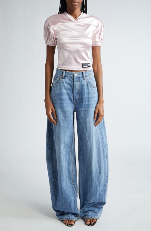 Shop Alexander Wang Low Rise Oversize Rounded Leg Jeans In Vintage Light Indigo