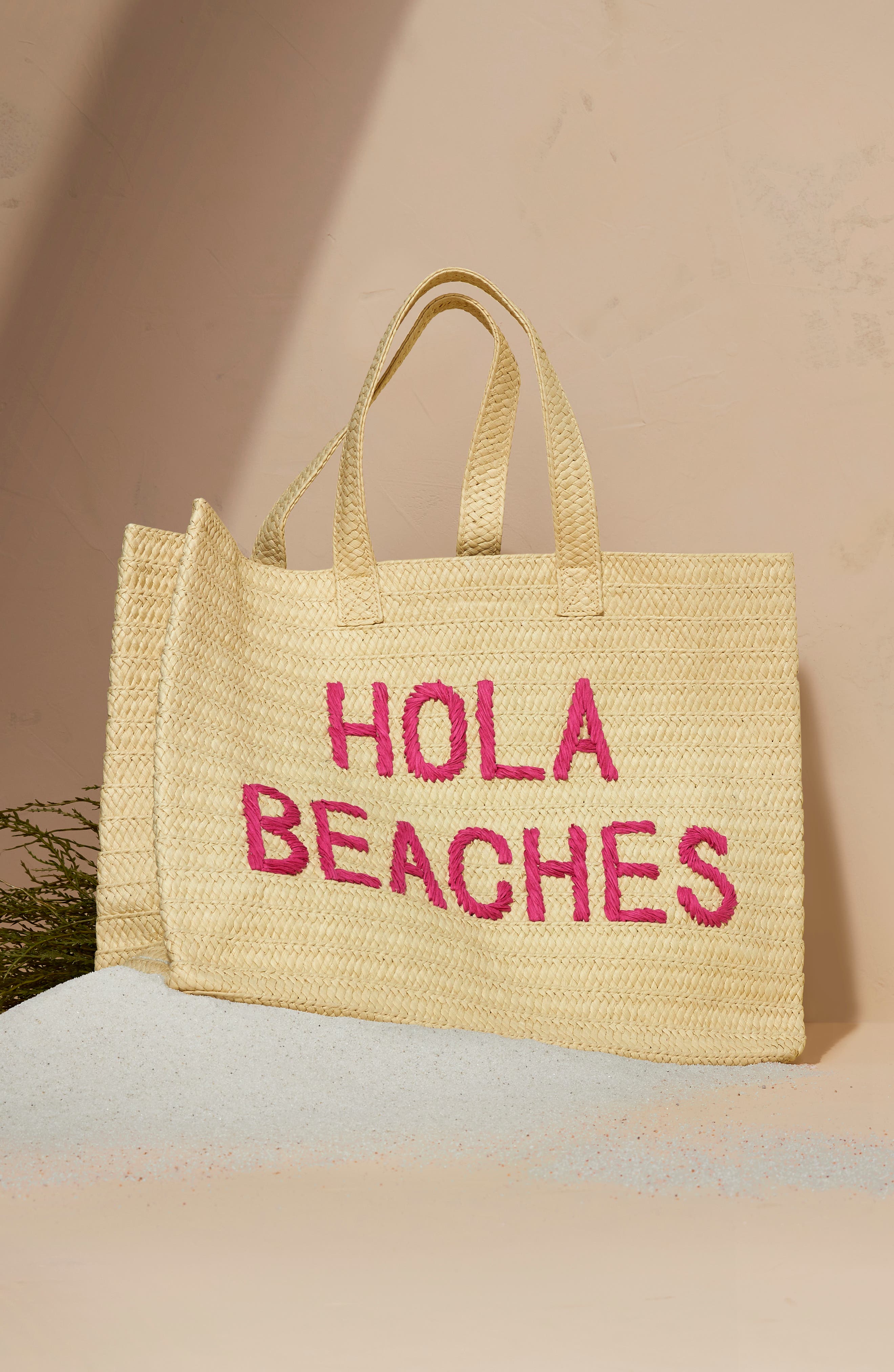 Btb Los Angeles Hola Beaches Straw Tote - Beige | Smart Closet