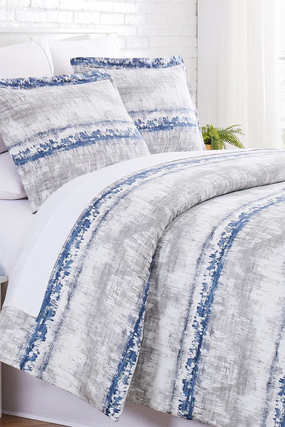 Southshore Fine Linens Premium Collection 300 Thread-count Long Staple Cotton Oversized Duvet Cover Set In Abstraction Blue