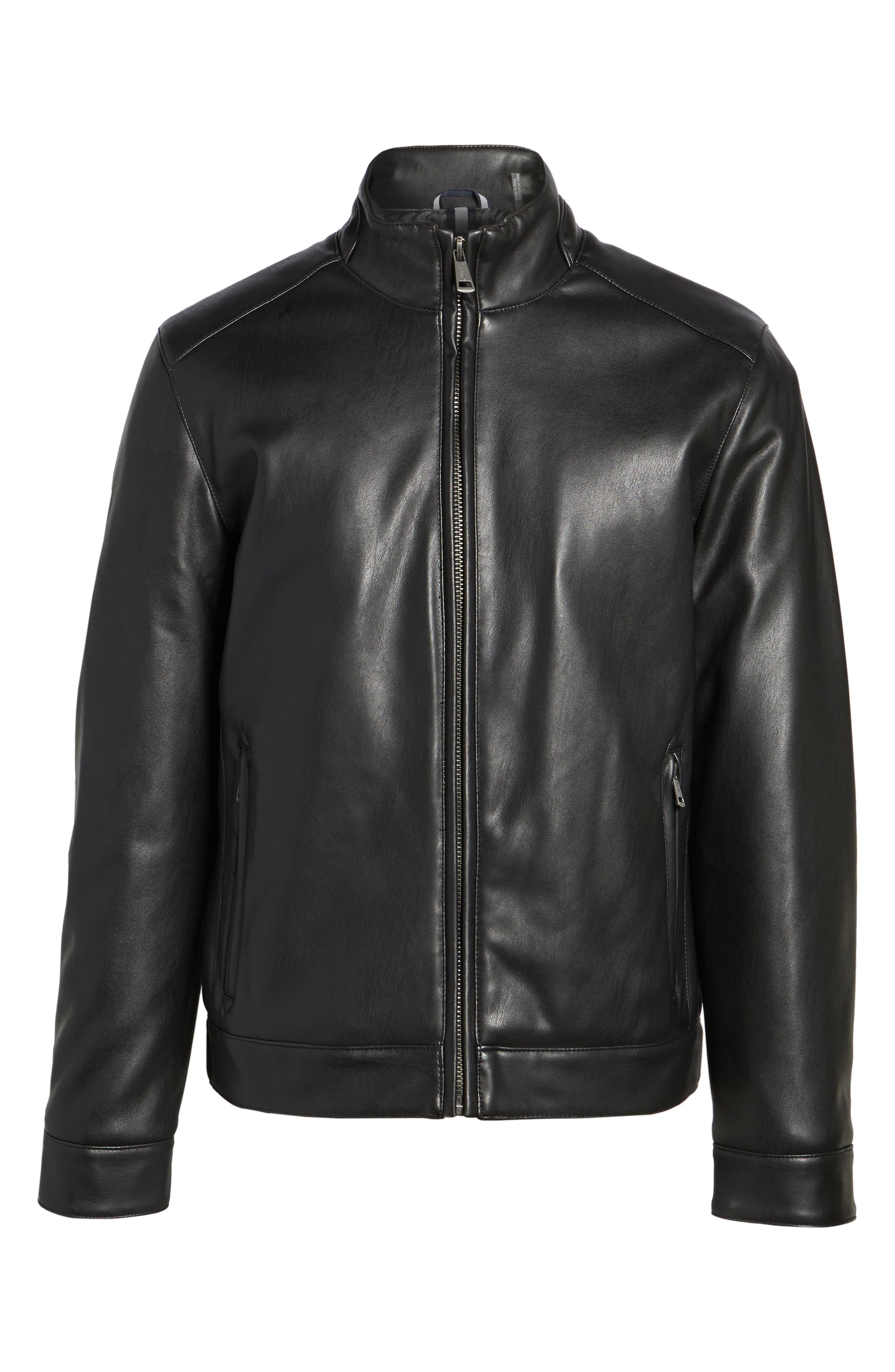 Men's Cole Haan Faux Leather Jacket, Size Large - Black