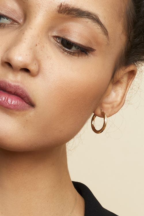 Oradina 14k Gold Goddess Midi Hoops Earrings In Yellow Gold