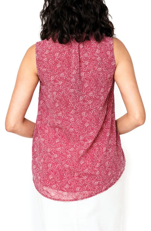 Gibsonlook Respect The Ruffle Floral Sleeveless Top In Magenta