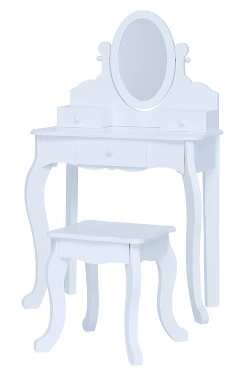 Teamson Kids Fantasy Fields Little Princess Rapunzel Vanity Table & Stool in White at Nordstrom