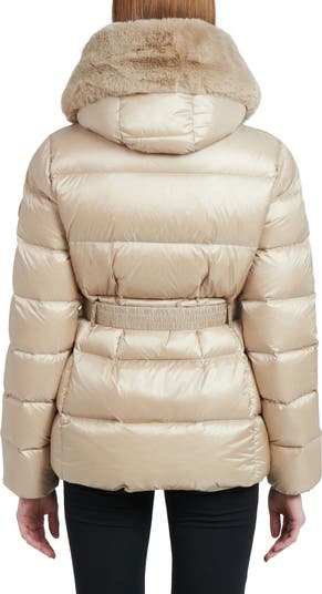 Topshop faux fur outlet lined quilted puffer jacket