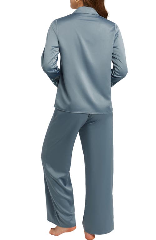 Shop Rya Collection Zinnia Charmeuse Pajamas In Chateau Blue