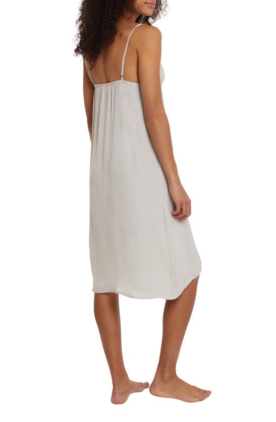 Shop Danskin Lace Crinkle Satin Nightgown In Light Buff