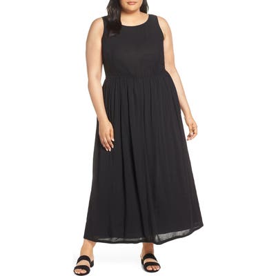Plus Size Caslon Smocked Cotton Maxi Dress