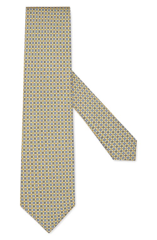 Medallion Silk Tie in Medium Yellow Fan