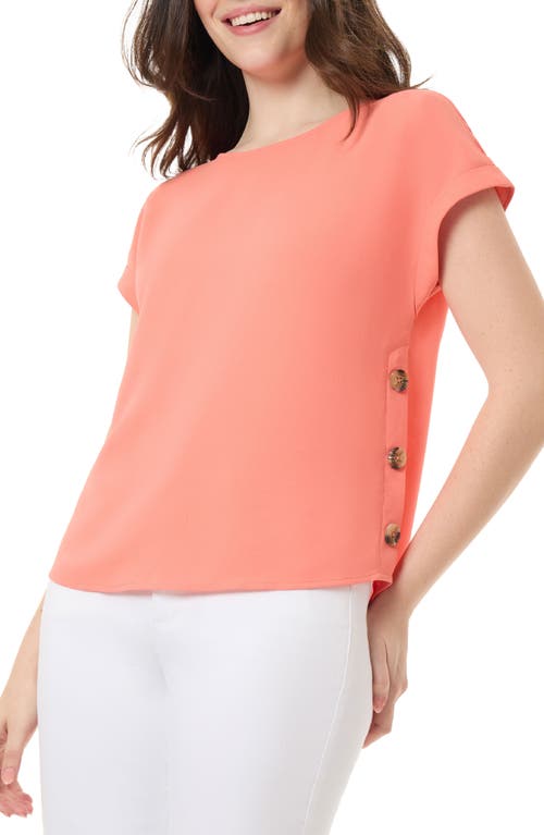 Side Button Top in Coral Sun