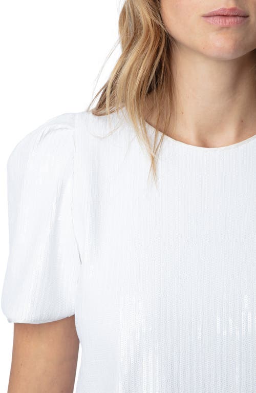 Shop Zadig & Voltaire Tchao Sequin Short Sleeve Top In Judo