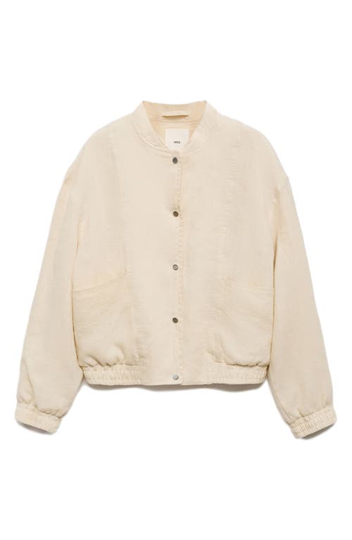 Mango Women's Buttons Linen-blend Jacket In Ecru