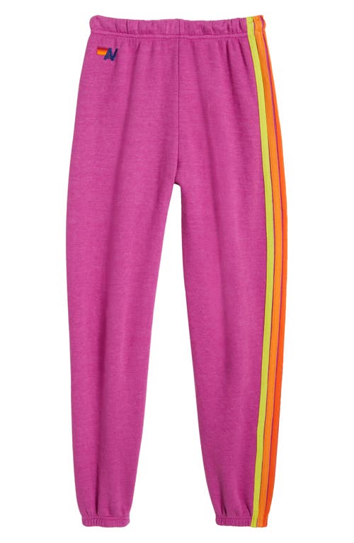 Shop Aviator Nation Stripe Sweatpants In Magenta/orange Yellow