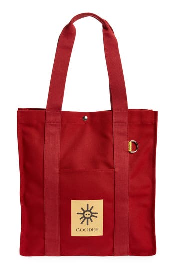 Goodee Bassi Recycled Pet Canvas Market Tote In Red