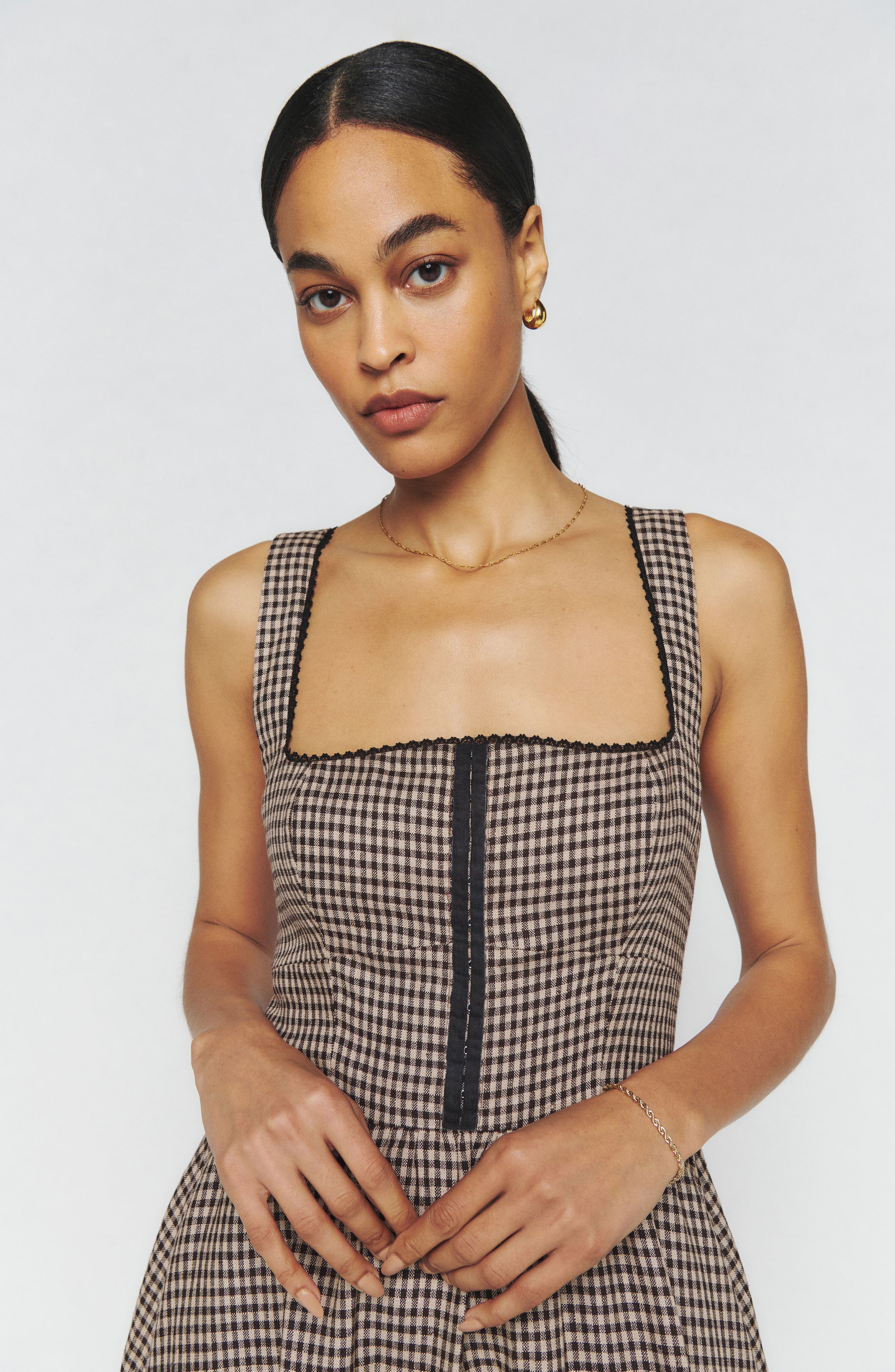 Reformation Tagliatelle Linen Dress in Tartine Check | Smart Closet Reformation Tagliatelle Linen Dress in Tartine Check | Smart Closet