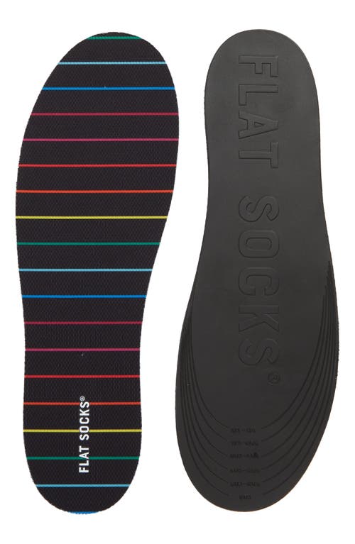 FLAT SOCKS Foot Petals Camo Mesh Flat Sock Insole in Rainbow Pinstripe