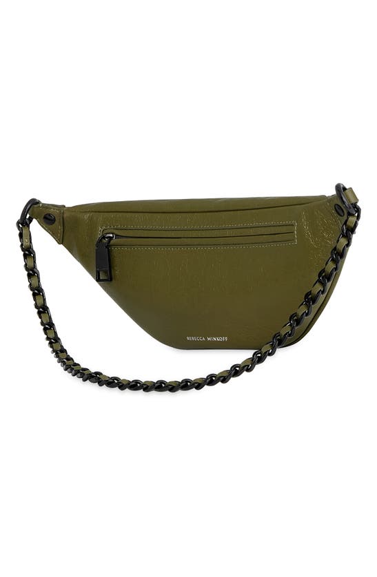 Shop Rebecca Minkoff Chelsea Leather Sling Bag In Verde