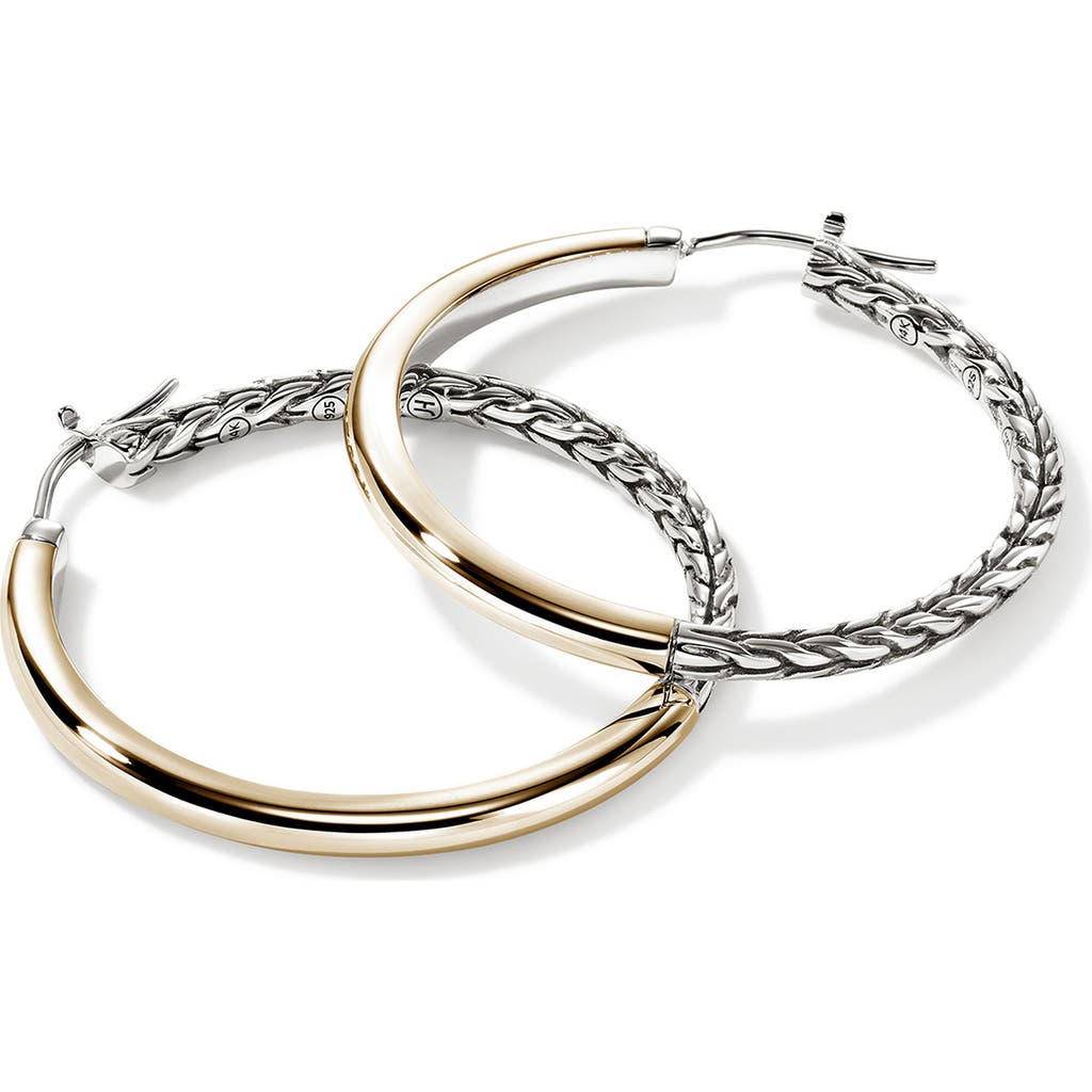 John Hardy 14k Yellow Gold & Sterling Silver Jh Essentials Hoop Earrings In Silver/gold