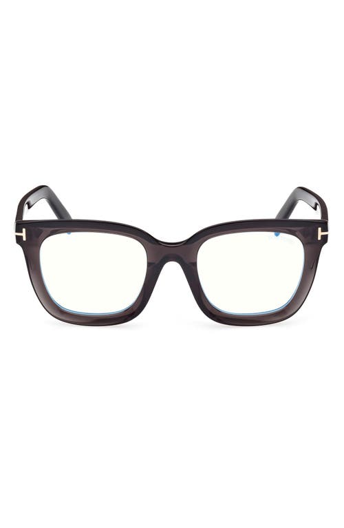 TOM FORD 51mm Square Blue Light Blocking Glasses in Grey/other at Nordstrom