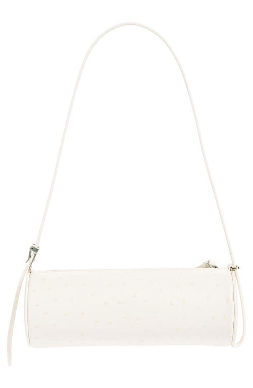 Shop Proenza Schouler Mini Silo Ostrich Embossed Leather Shoulder Bag In Cream