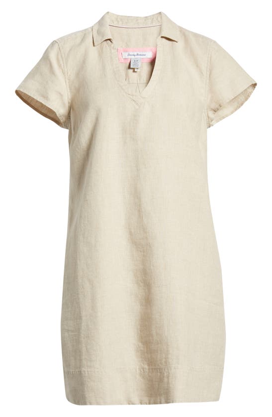 Tommy Bahama Two Palms Short Sleeve Collared Dress In Natural