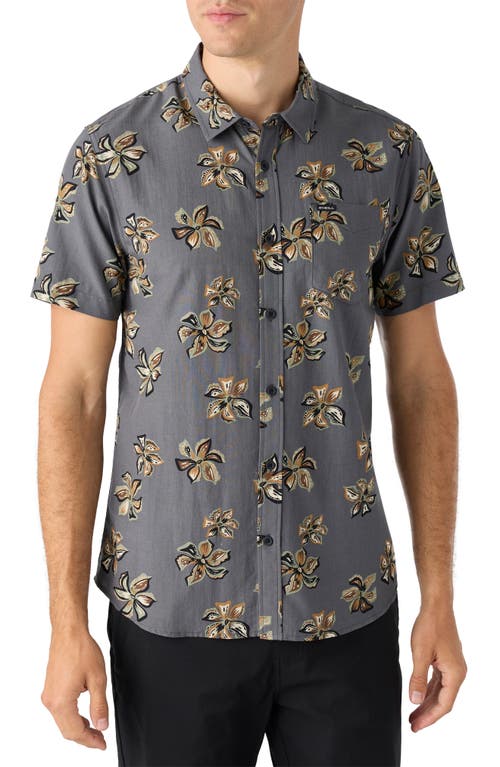 Shop O'neill Oasis Eco Modern Slim Fit Short Sleeve Button-up Shirt In Graphite 2