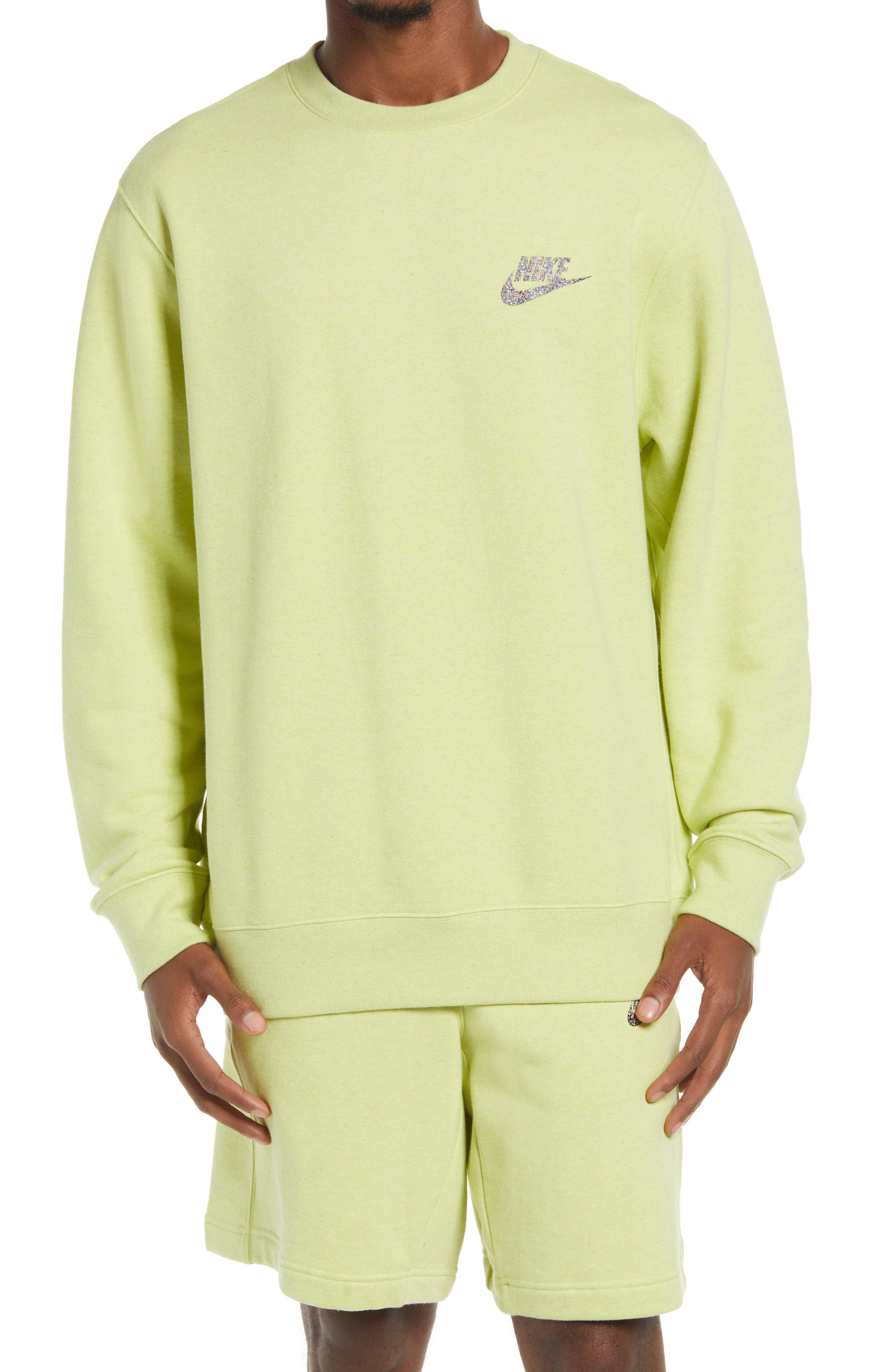 nike yellow crew neck