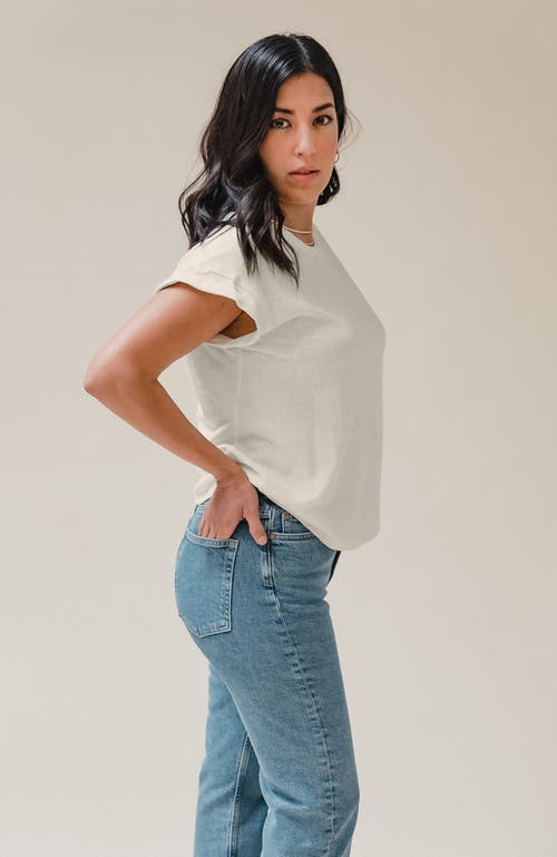 Poplinen Plus Jane Cuffed Hemp Tee In Natural