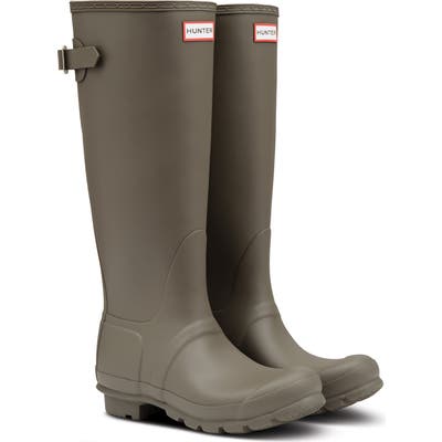 Hunter Original Tall Adjustable Back Waterproof Rain Boot, Grey