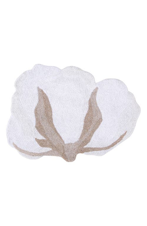 Lorena Canals Cotton Flower Shaped Washable Recycled Cotton Blend Rug in White at Nordstrom