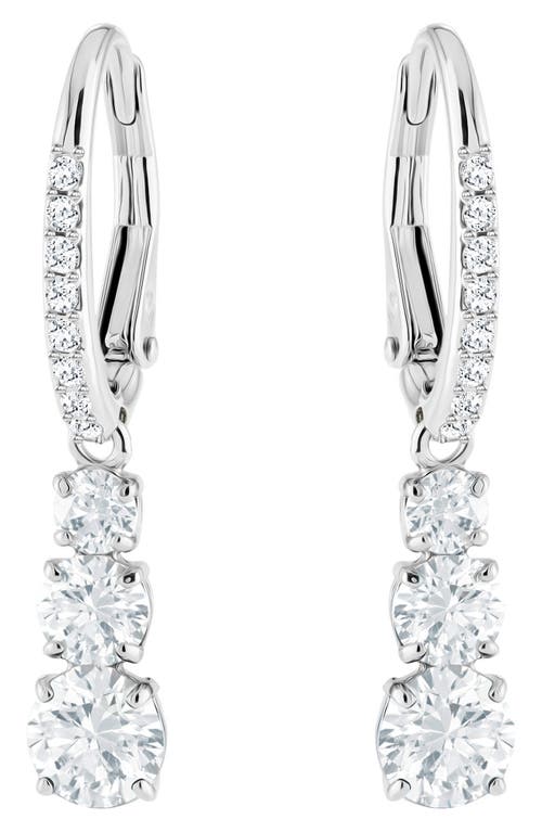 Shop Swarovski Attract Trilogy Drop Earrings In Silver/clear Crystal