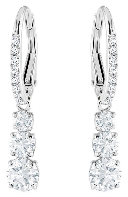 Swarovski Silver-tone Crystal Drop Earrings In Silver/clear Crystal