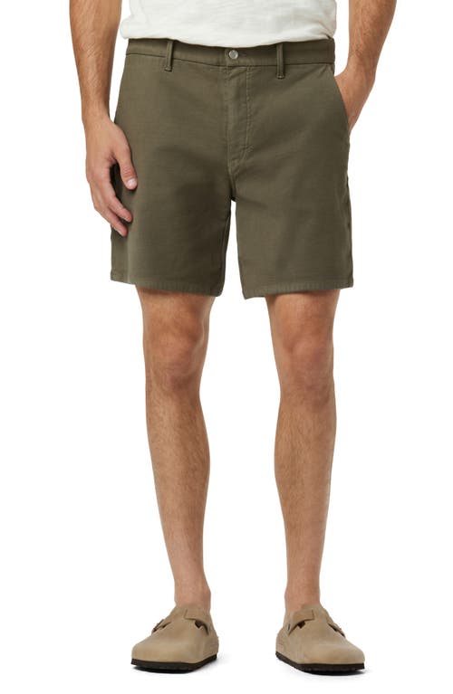 The Airsoft Slim Straight Leg Terry Chino Shorts in Sage