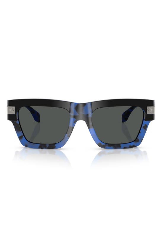 Shop Versace 55mm Rectangular Sunglasses In Havana Blue