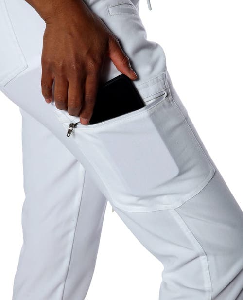 Members Only Reus Open Bottom Scrub Pants In White