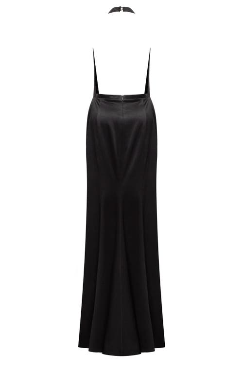 Shop Milla Black Mock Neck Sleeveless Low Slit Dress