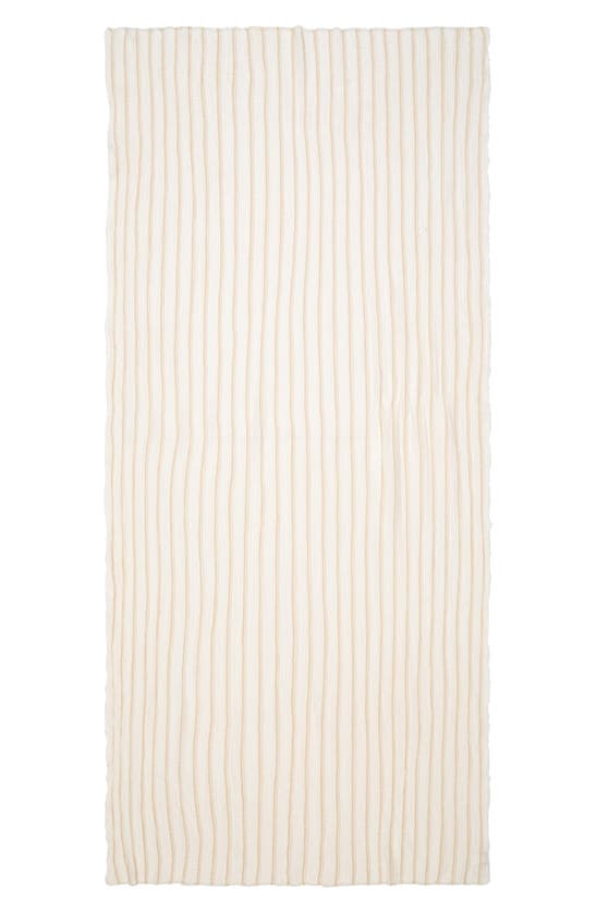 Shop Nordstrom Stripe Cotton Scarf In Ivory Combo