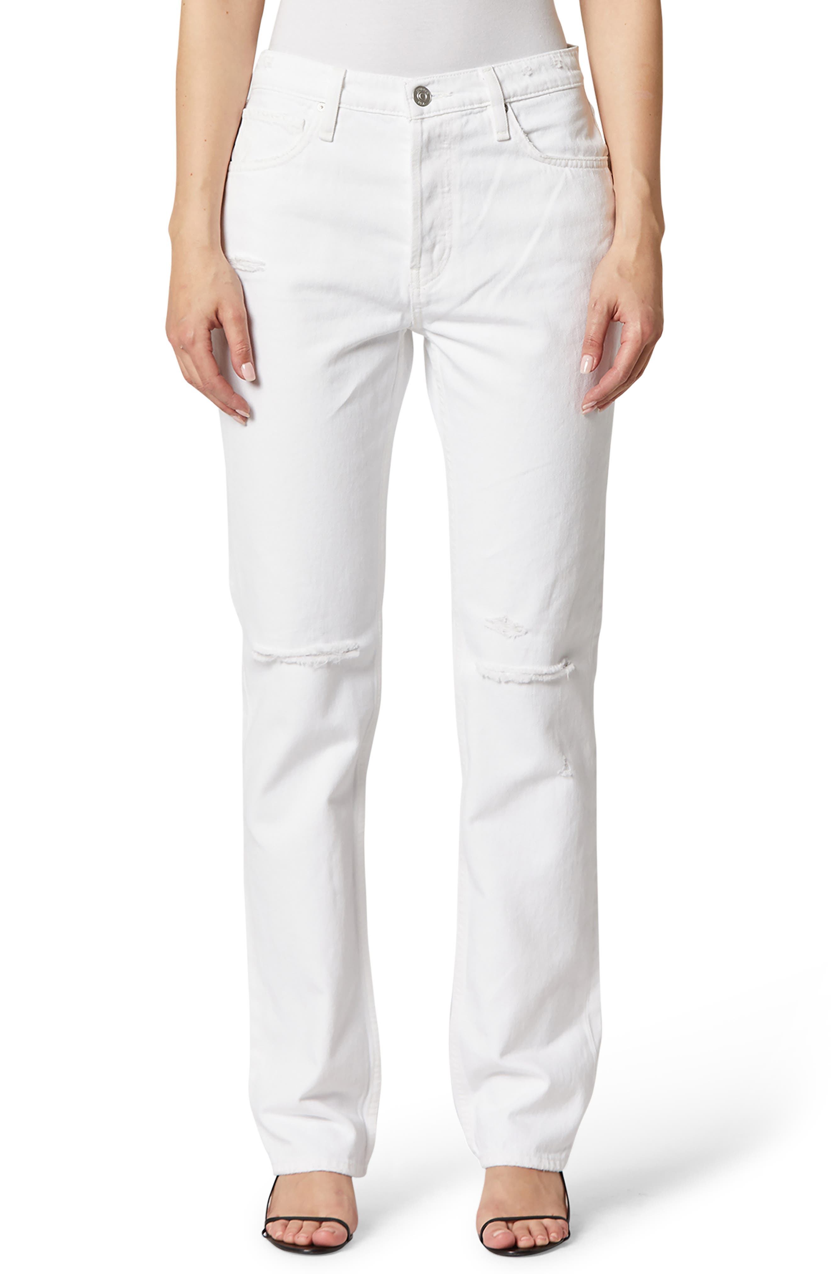 white loose fit jeans