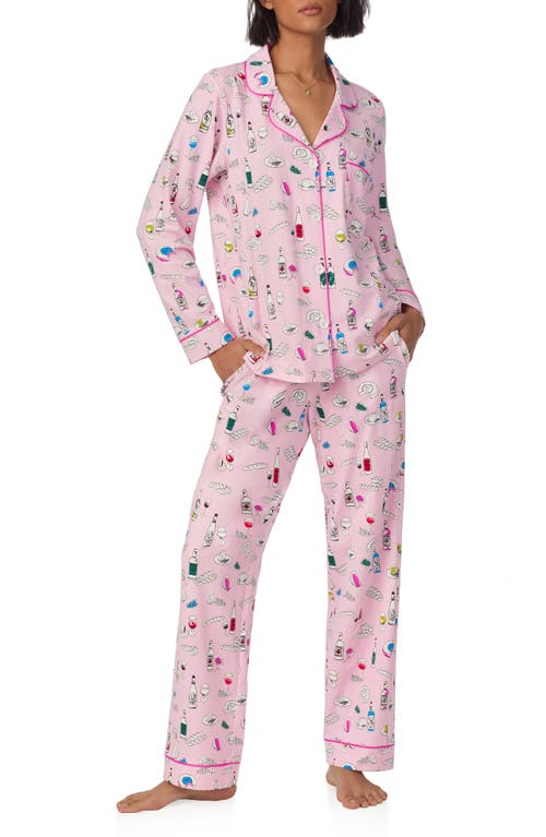 Shop Bedhead Pajamas Print Jersey Pajamas In Wine Pairing