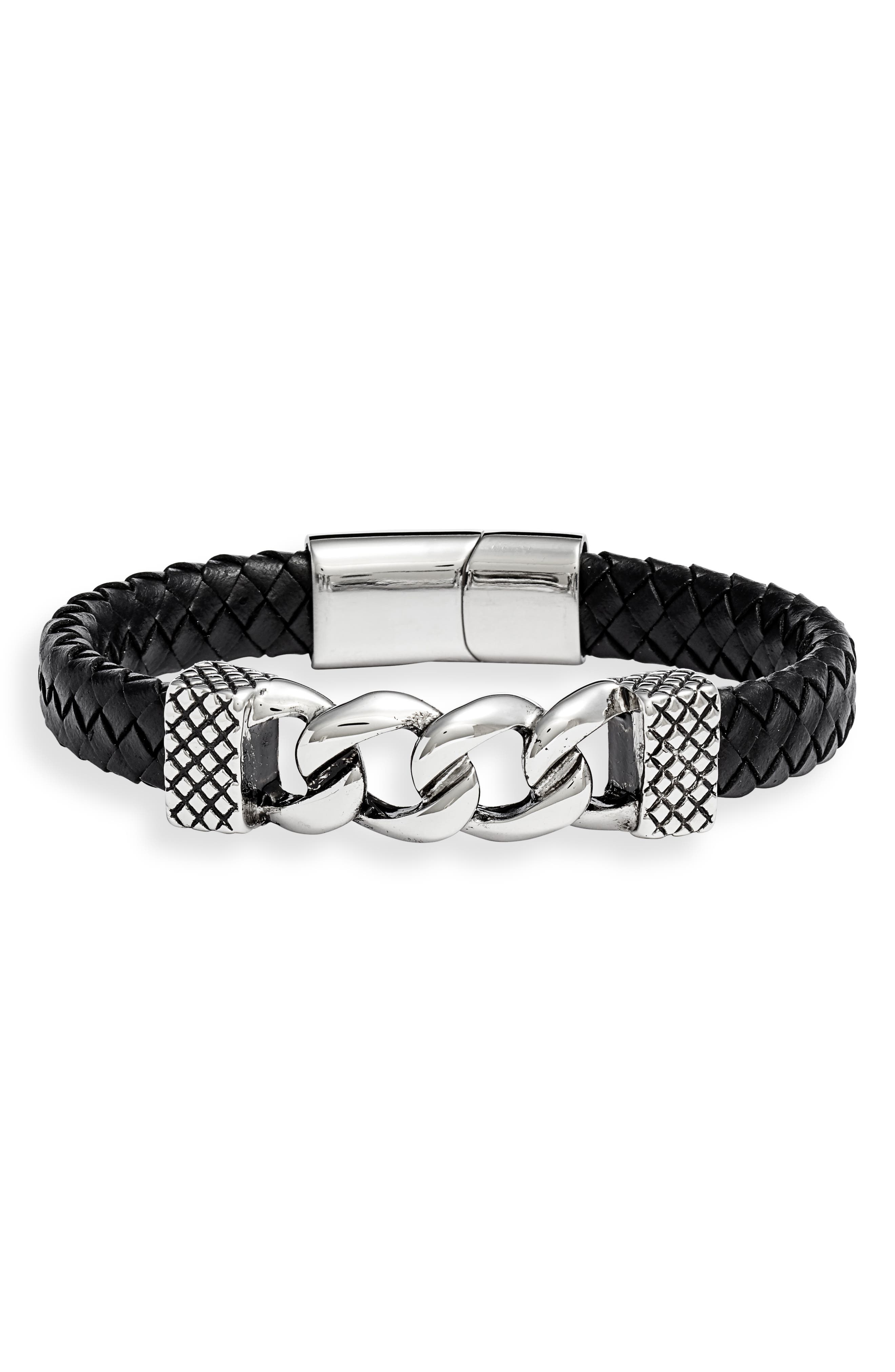 mens leather bracelets and necklaces