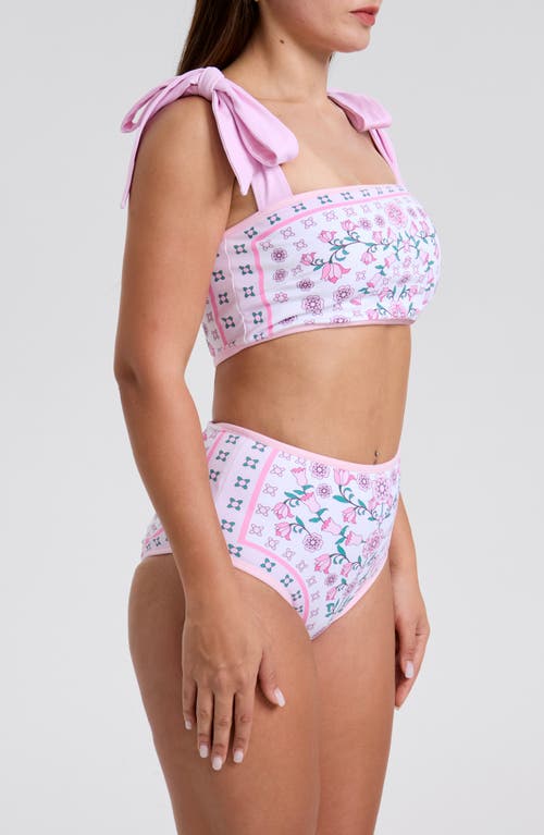 Shop Jessie Zhao New York Pink Blossom Reversible Two-piece Swimsuit