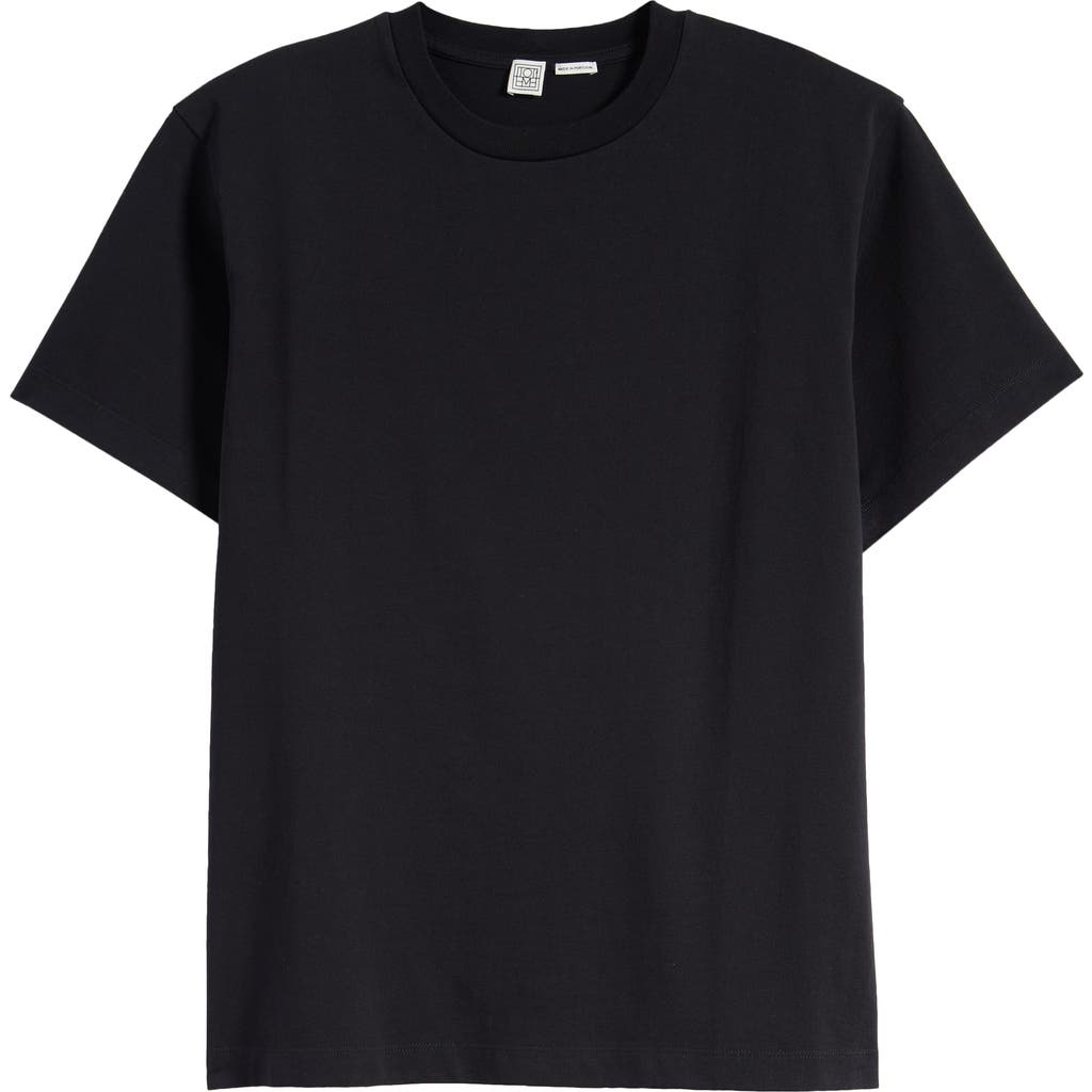 Totême Toteme Women's Black Logo-embroidered Organic Cotton T-shirt In Black