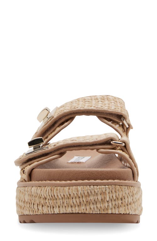 Shop Steve Madden Bigschmona Platform Slide Sandal In Natural Raffia