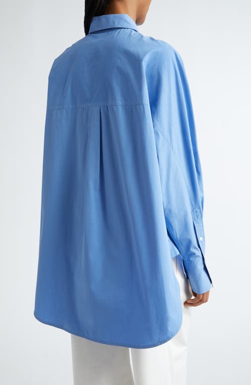 Shop Totême Toteme Oversize Organic Cotton Poplin Button-up Shirt In Cornflower