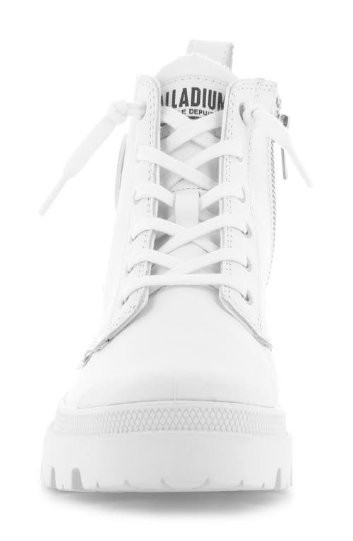 Palladium Pallabase Leather Bootie In White/black