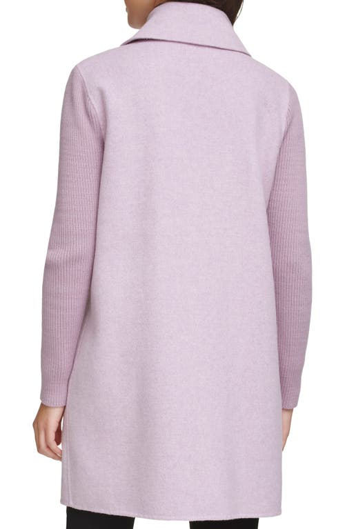 Kenneth Cole New York Asymmetric Collar Wool Blend Cloat In Lilac