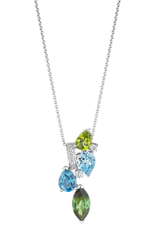 Hueb Amazonia Diamond Gemstone Pendant Necklace in White Gold at Nordstrom, Size 18