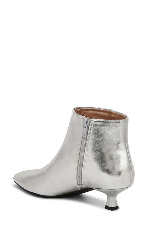 Shop Lifestride Maya Pointed Toe Kitten Heel Bootie In Silver