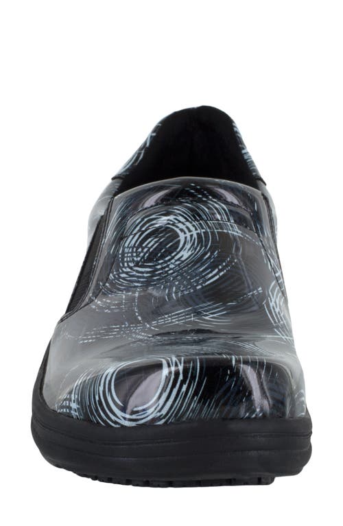 Easy Works By Easy Street Bind Leather Loafer In Black/grey Patent Leather